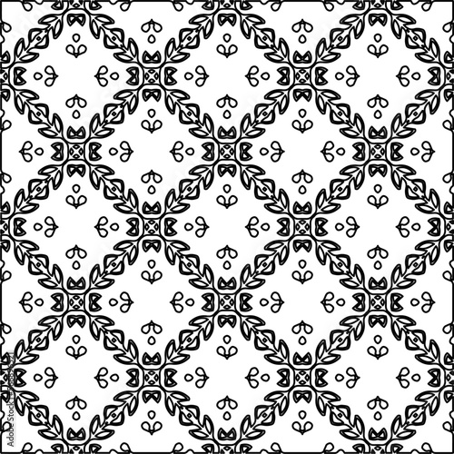 Stylish texture with figures from lines. Abstract geometric black and white pattern for web page, textures, card, poster, fabric, textile. Monochrome graphic repeating design.