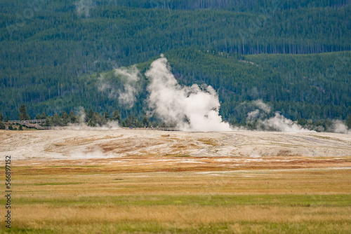 Clepsydra geyser on the Fountain Paint Pot Trail in Yellowstone National Park.