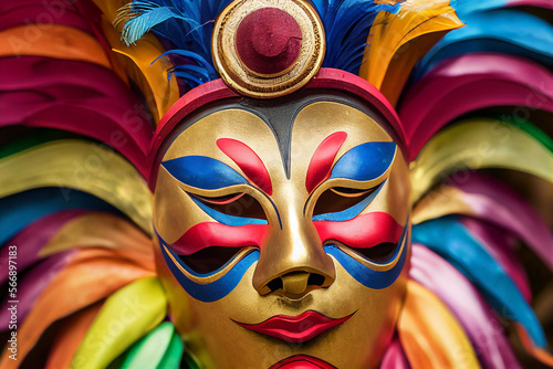 colorful carnival mask for carnival party  generative AI