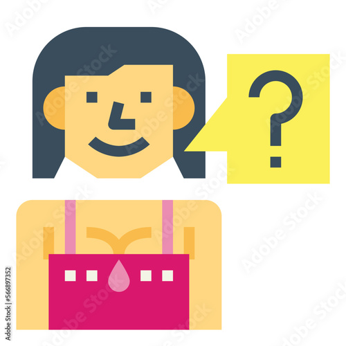 question flat icon style