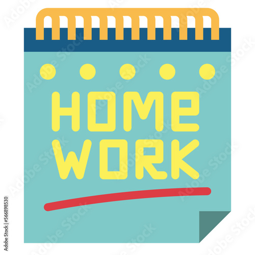 homework flat icon style