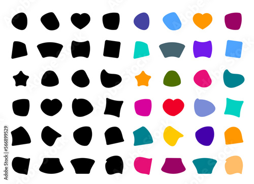 Big Set of abstract random shapes, badge or spot.