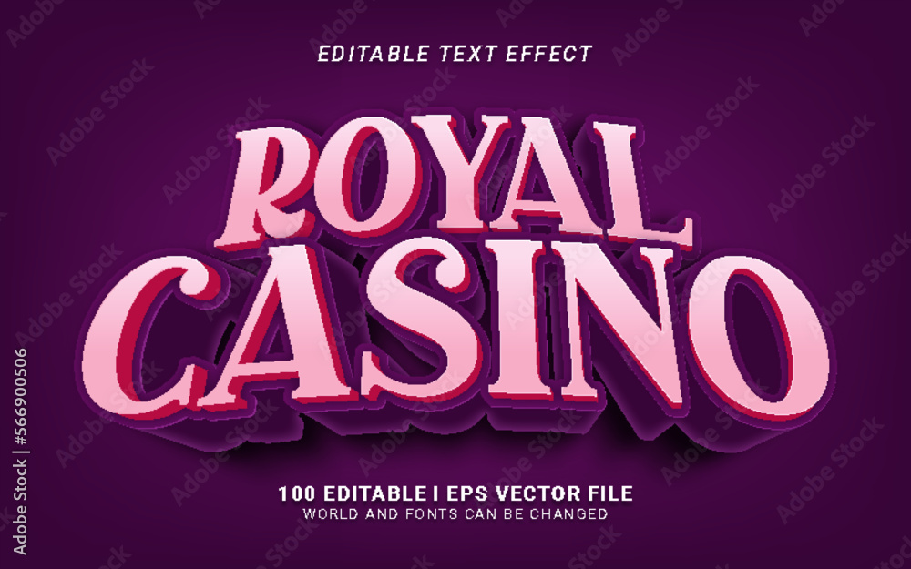Royal Casino 3D Style Text Effect