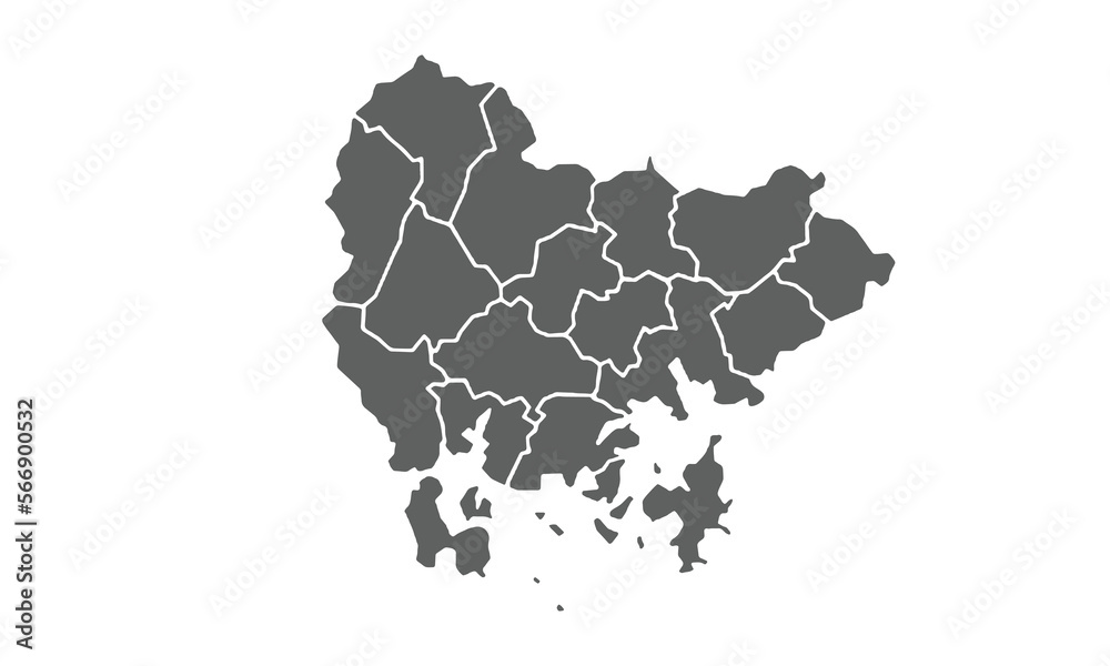 South Gyeongsang map isolated on white background.for annual infographics report website layout