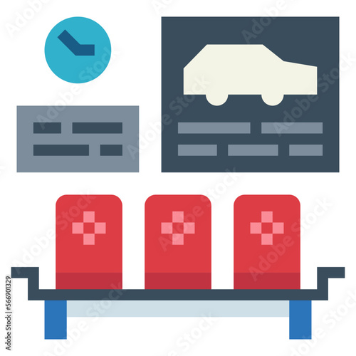 waiting room flat icon style