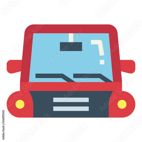 Windshield flat icon style