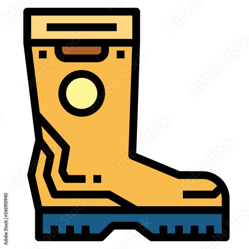 wellington boots filled outline icon style