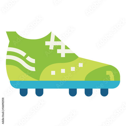 Soccer shoe flat icon style