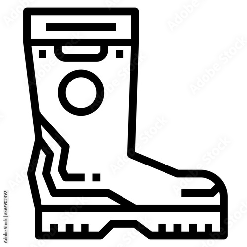 wellington boots line icon style