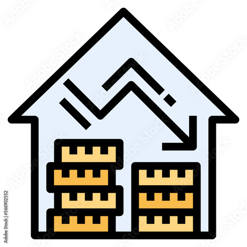 deficit filled outline icon style