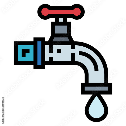 faucet filled outline icon style