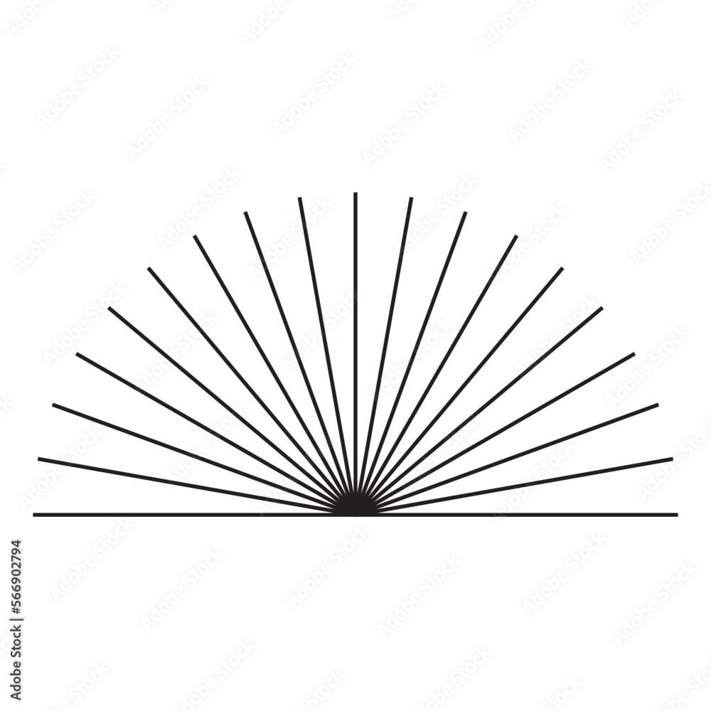 Monoline geometric shape fan on a white background