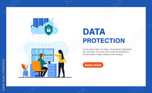 Global data security, personal data security, cyber data security online concept illustration, Internet security or information privacy & protection idea, software access data as confidential