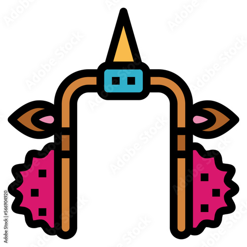 earmuffs filled outline icon style