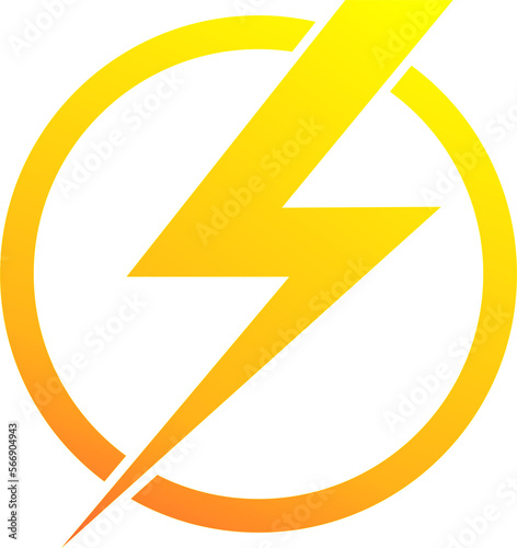 Free Download Electric power high voltage circle icon sign symbol gradient yellow orange transparent background - GFXLoad