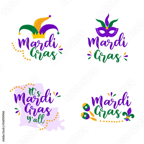  Mardi Gras seamless vector patterns design element collection