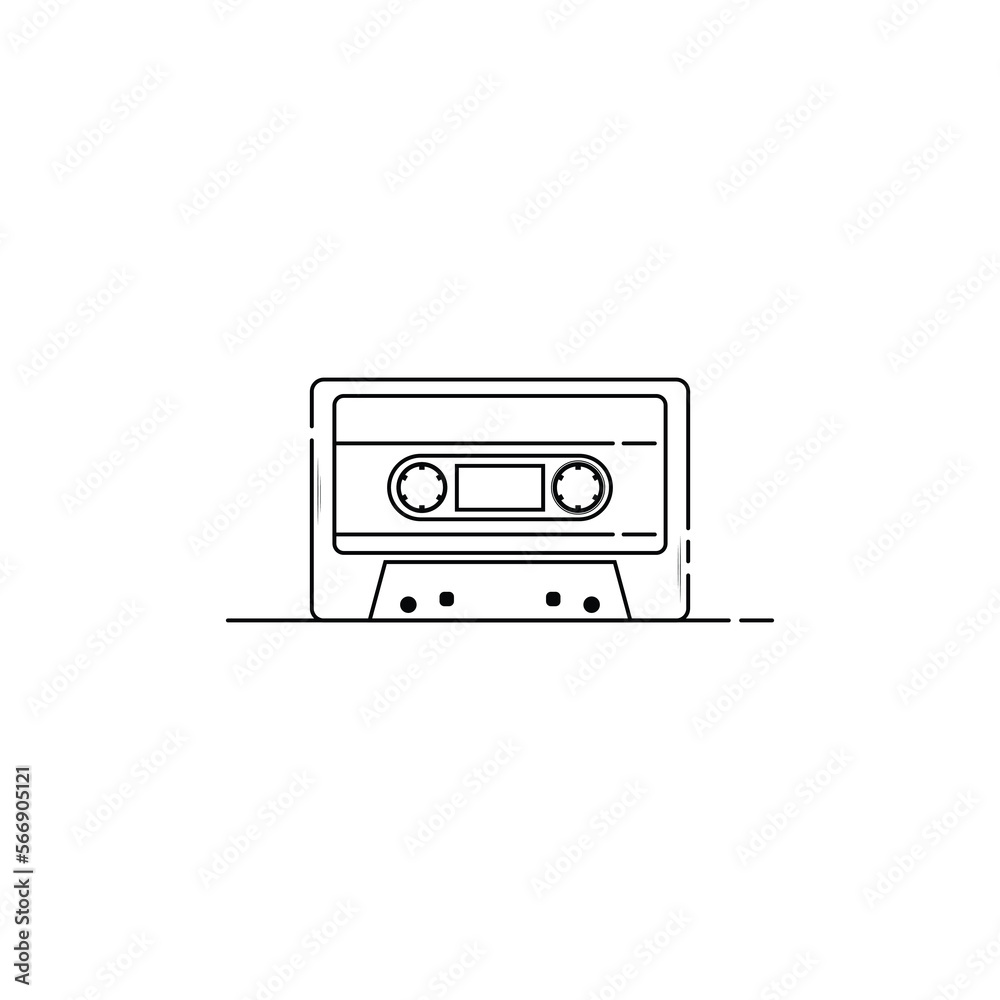 Obraz premium Cassette tape icon isolated vector graphics