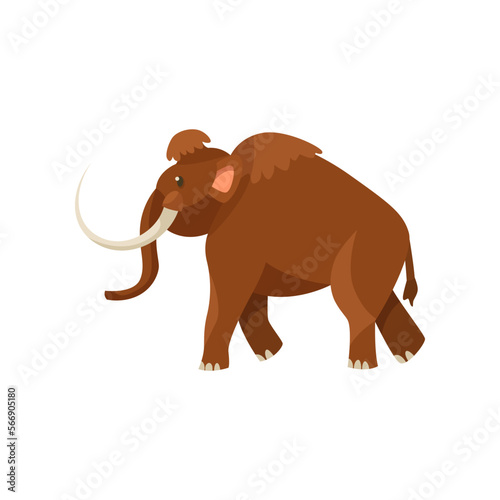Prehistoric animal or mammoth vector illustration. Ancient mammoth on white background. History  stone age  prehistory concept