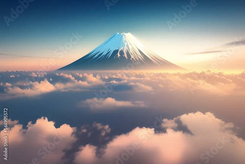 富士山と雲海 generative ai