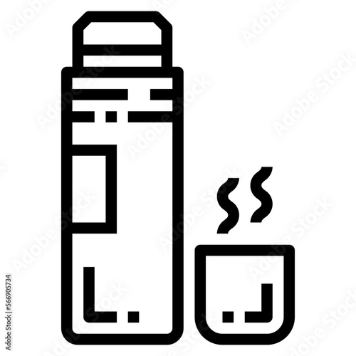 Thermo flask line icon style