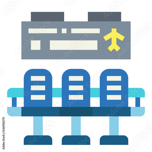 Waiting room flat icon style