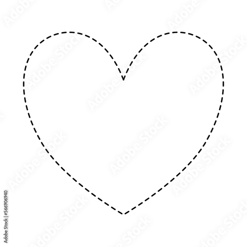 Heart dashed outline vector (ideal for Valentine's Day, anniversaries, or other occasions)