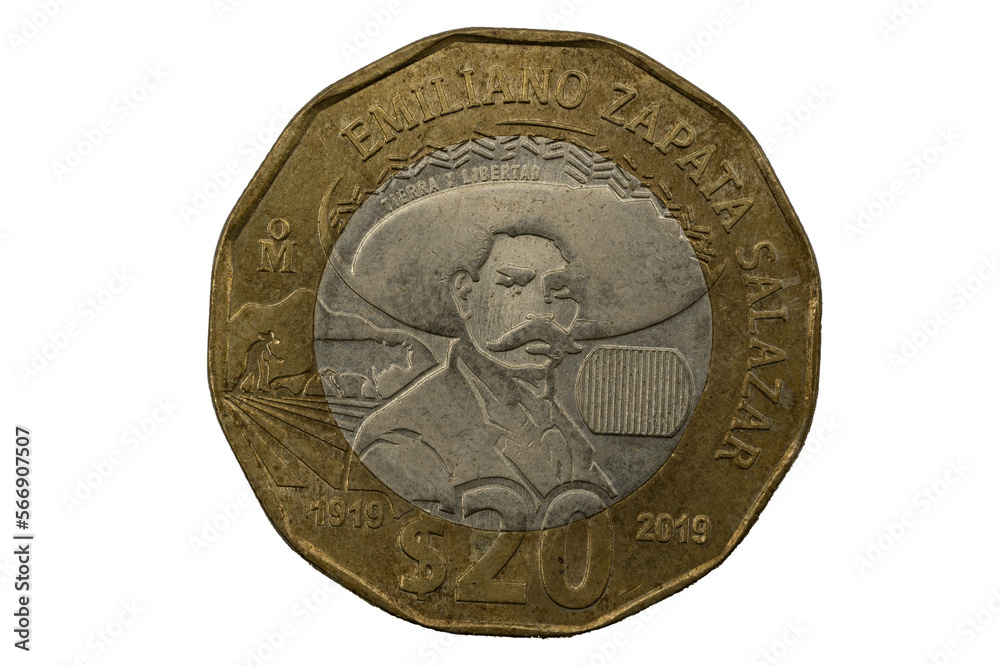 moneda de 5 pesos centenario de la revolución 2010 emiliano zapata