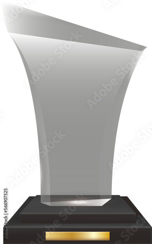 Transparent Realistic Blank Acrylic Glass Trophy Award