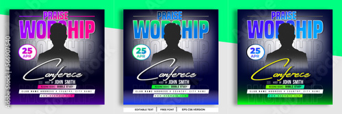Church conference flyer social media post web banner