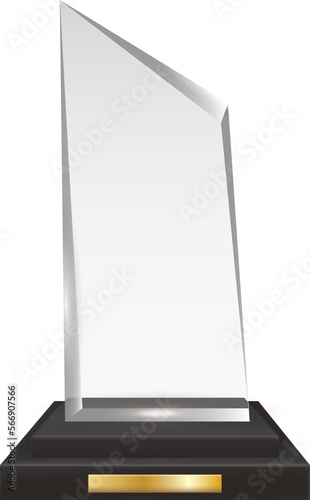 Transparent Realistic Blank Acrylic Glass Trophy Award