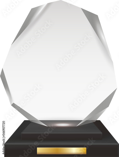Transparent Realistic Blank Acrylic Glass Trophy Award