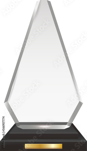 Transparent Realistic Blank Acrylic Glass Trophy Award