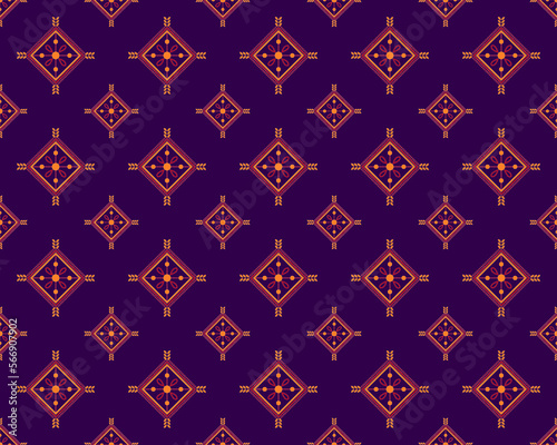 ETHNIC STYLE SEAMLESS PATTERN, PURPLE AND RED TRIANGLE SHAPE PATTERN DESIGN, TRIBAL PATTERN