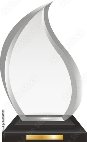 Transparent Realistic Blank Acrylic Glass Trophy Award