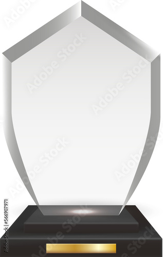 Transparent Realistic Blank Acrylic Glass Trophy Award
