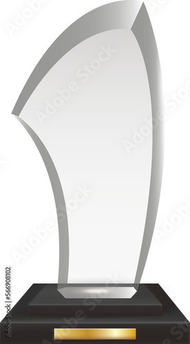 Transparent Realistic Blank Acrylic Glass Trophy Award