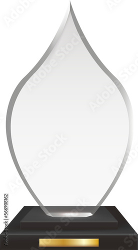 Transparent Realistic Blank Acrylic Glass Trophy Award