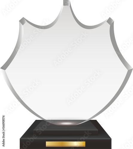 Transparent Realistic Blank Acrylic Glass Trophy Award