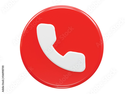 Phone icon 3d rendering vector illustration