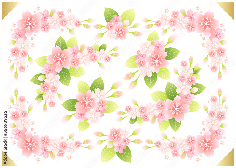 葉桜コサージュのフレームセット