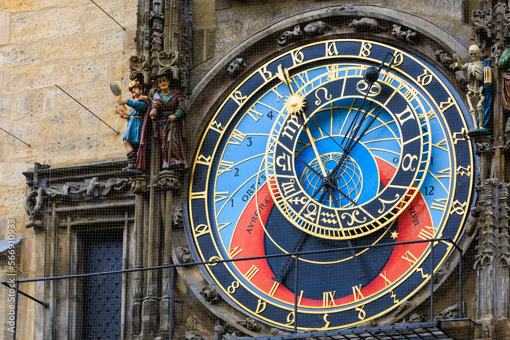 Prague astronomical clock close-up. The main attraction of the capital of the Czech Republic. Background Prague astronomical clock close-up. The main attraction of the capital of the Czech Republic. Background