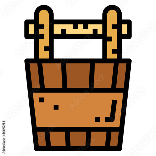 bucket filled outline icon style