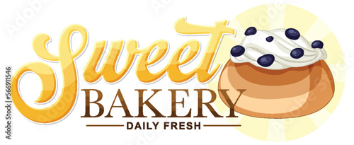Bakery fresh and delicious text for banner or poster design
