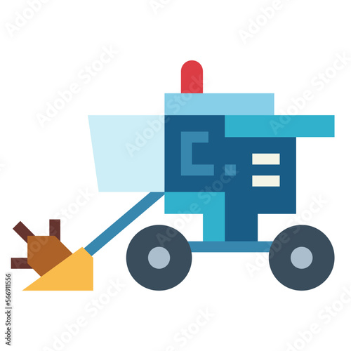 harvester flat icon style