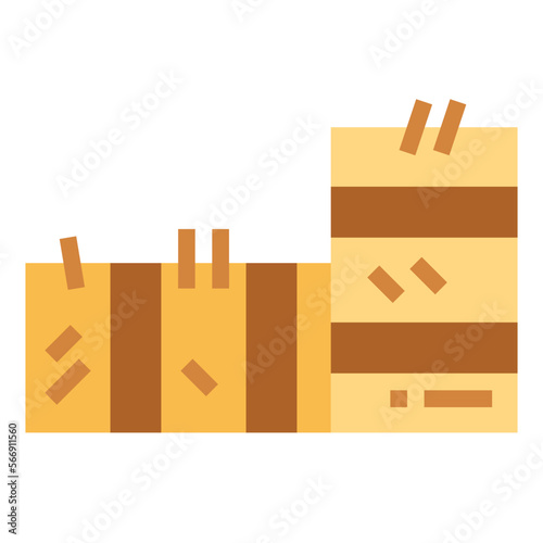 hay bale flat icon style