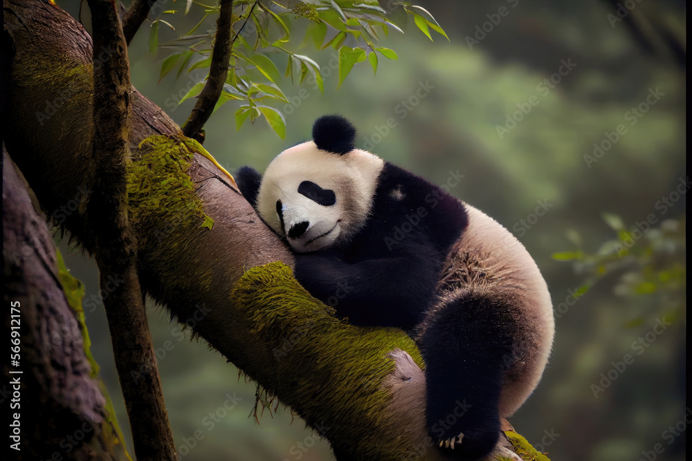 Obraz premium panda bear sleeps