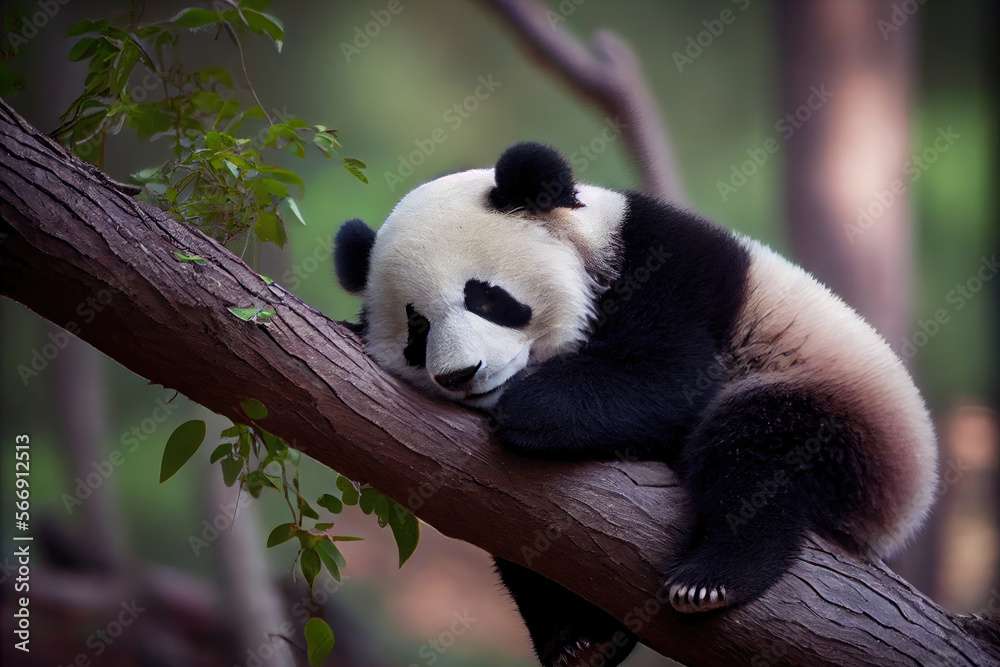 Obraz premium panda bear sleeps