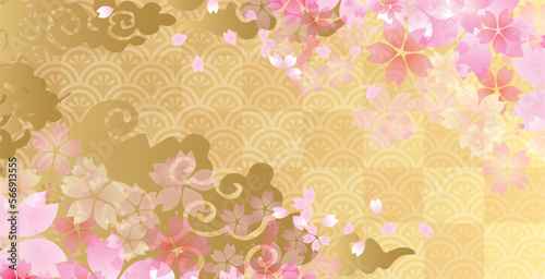 桜　春　花びら　背景