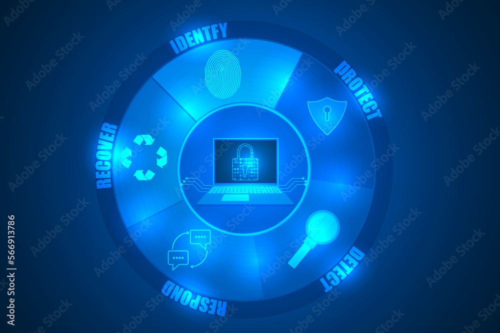 cyber security framework technology abstract.
