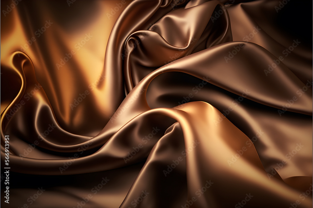 Fototapeta premium Golden Silk fabric with generative AI technology